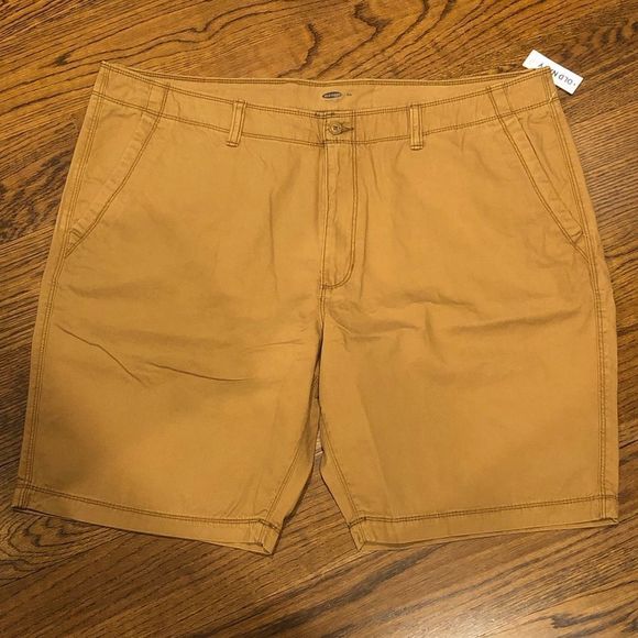 Mens Camel Colored Flat Front Longer Length Chino Shorts Sz 44 - Picture 7 of 7